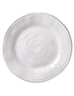 Brilliant White Rope Trim Melamine Dinnerware - Nautical Luxuries