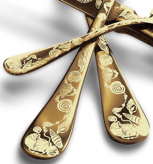 Venus Shell Engraved Flatware - Nautical Luxuries