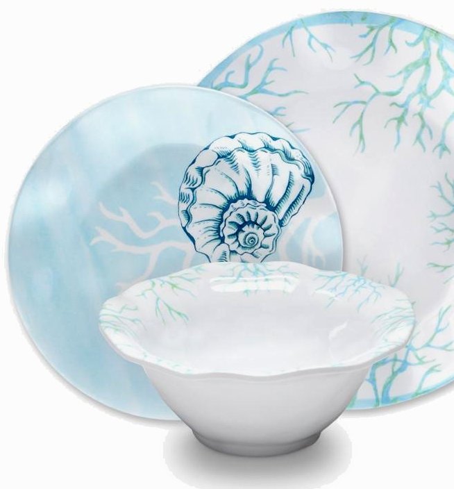 Turquoise Reef Melamine Dinnerware Nautical Luxuries
