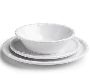 Summer White Bamboo Melamine Dinnerware - Nautical Luxuries