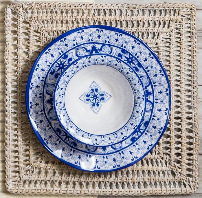 Old World: Reina Azul Luxury Melamine Dinnerware - Nautical Luxuries