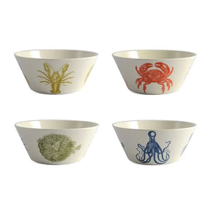 Deep Sea Life Melamine Individual Soup/Cereal Bowls Set - Nautical Luxuries