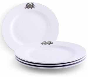 Non-Breakable Crab Emblem Luncheon Plate Set - Nautical Luxuries