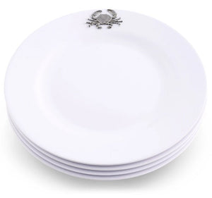 Non-Breakable Crab Emblem Luncheon Plate Set - Nautical Luxuries