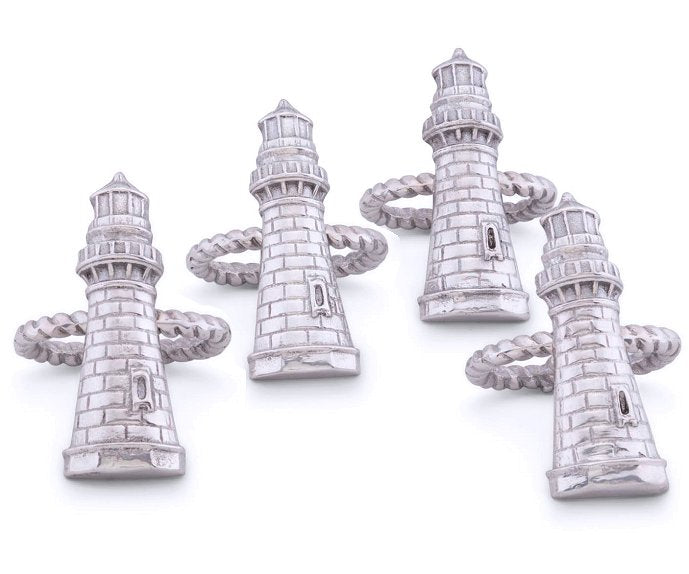 Grande Lighthouse Napkin Ring Set - Nautical Luxuries