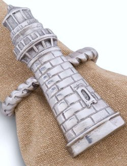 Grande Lighthouse Napkin Ring Set - Nautical Luxuries