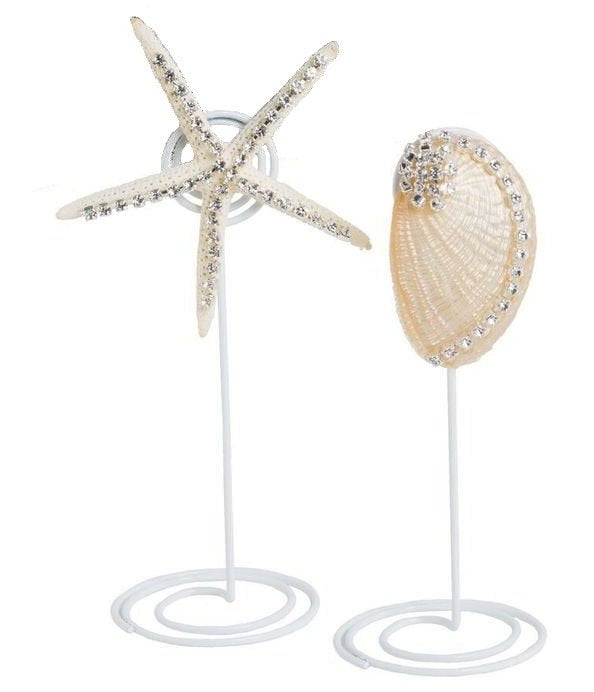 Neptune's Jewels Crystal Shell Placecard Holder Sets - Nautical Luxuries