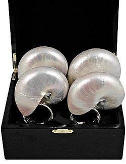 Pearl Nautilus Shell Luxury Napkin Ring Set - Nautical Luxuries