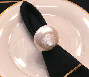 Natural Pearl Turbo Shell Napkin Ring Sets - Nautical Luxuries