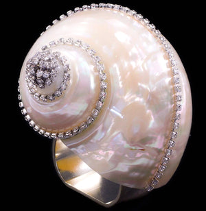 Natural Pearl Turbo Shell Napkin Ring Sets - Nautical Luxuries