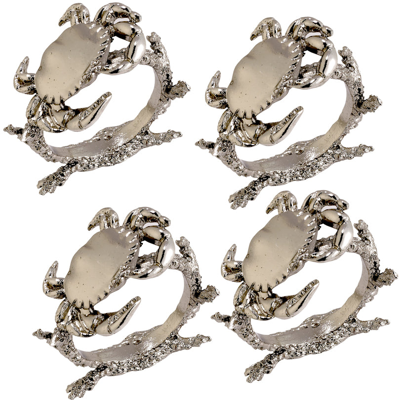 Coastal Crabfest Napkin Ring Set - Nautical Luxuries