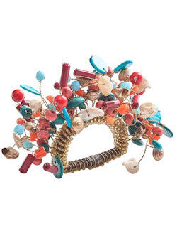 Caribe Splash Beaded Napkin Ring Set - Nautical Luxuries