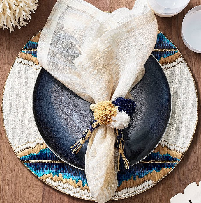 Polynesian Horizon Beaded Placemat Set - Nautical Luxuries
