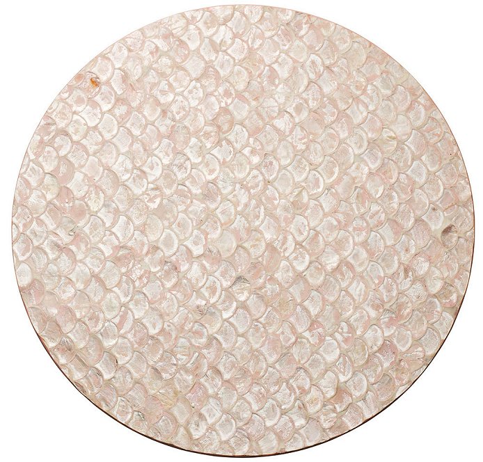 Blush Scalloped Capiz Shell Placemat Set - Nautical Luxuries
