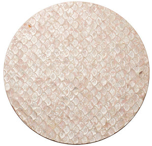 Blush Scalloped Capiz Shell Placemat Set - Nautical Luxuries