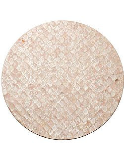 Blush Scalloped Capiz Shell Placemat Set - Nautical Luxuries