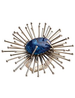 Cobalt Gem Anemone Napkin Ring Set - Nautical Luxuries