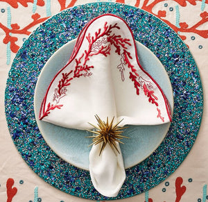 Golden Sea Urchin Napkin Ring Set - Nautical Luxuries