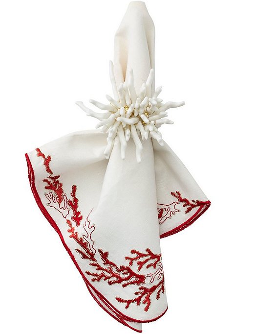 Reef Coral Napkin Ring Sets - Nautical Luxuries