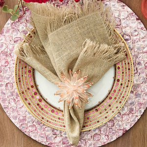 Blush Anemone Napkin Ring Set - Nautical Luxuries