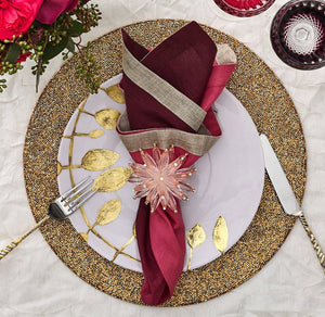 Blush Anemone Napkin Ring Set - Nautical Luxuries