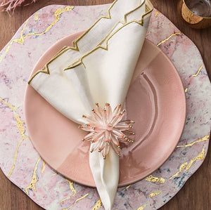 Blush Anemone Napkin Ring Set - Nautical Luxuries