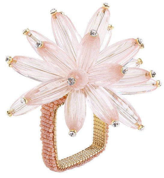 Blush Anemone Napkin Ring Set - Nautical Luxuries