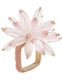 Blush Anemone Napkin Ring Set - Nautical Luxuries