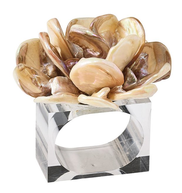 Blush Scalloped Capiz Shell Placemat Set | Nautical Luxuries