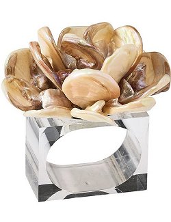 Tahiti River Shells Napkin Ring Set - Nautical Luxuries