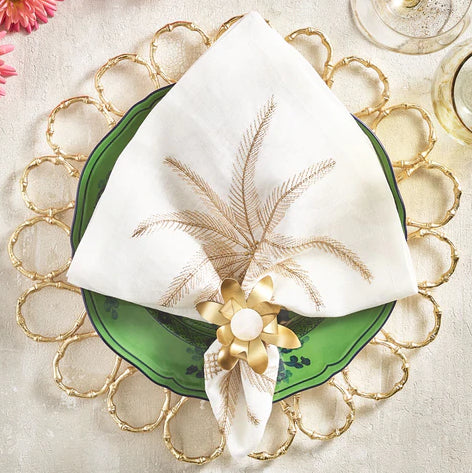 Tropical Bamboo Gilded Charger Set - Nautical Luxuries