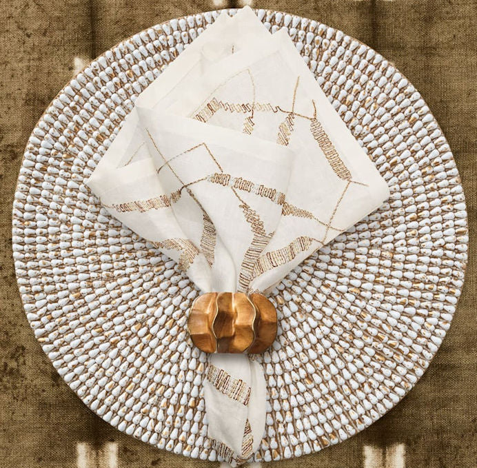 Shoreline Mini-Shells Beaded Placemat Set - Nautical Luxuries