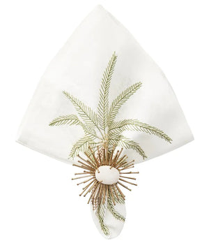 Tropical Palm Embroidered Napkin Sets - Nautical Luxuries