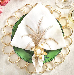 Tropical Palm Embroidered Napkin Sets - Nautical Luxuries