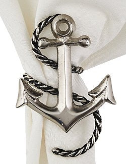 Classic Fouled Anchor Napkin Rings - Nautical Luxuries