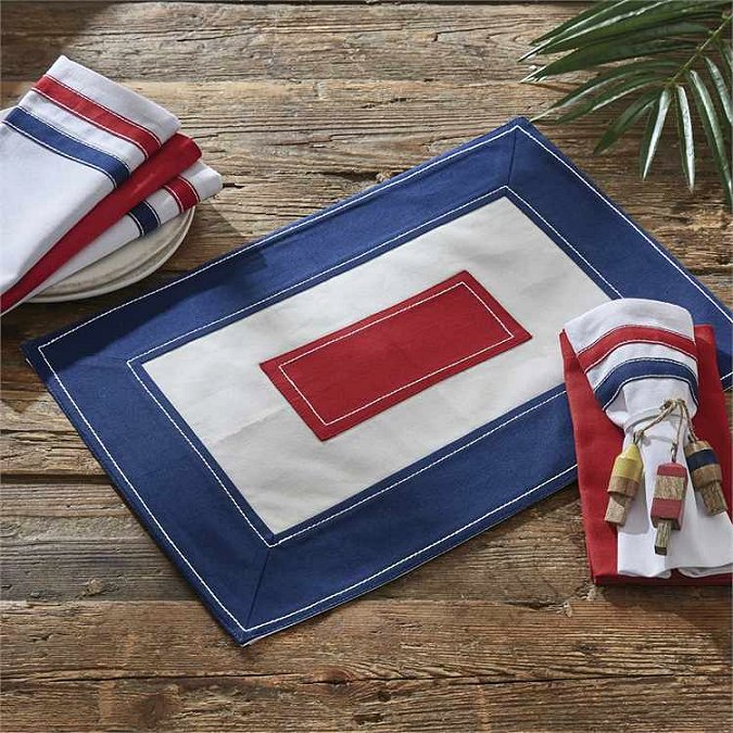 Nautical Signal Flag Cotton Placemat & Napkin Set - Nautical Luxuries