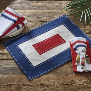 Nautical Signal Flag Cotton Placemat & Napkin Set - Nautical Luxuries