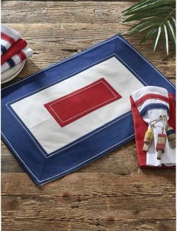 Nautical Signal Flag Cotton Placemat & Napkin Set - Nautical Luxuries
