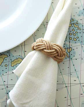 Nautical Braided Jute Napkin Ring Set - Nautical Luxuries
