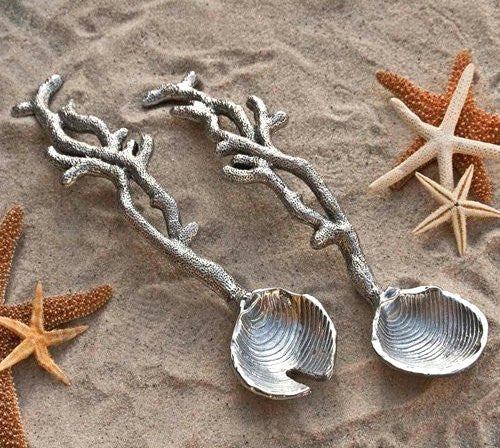 Ocean Coral Aluminum Server Set - Nautical Luxuries