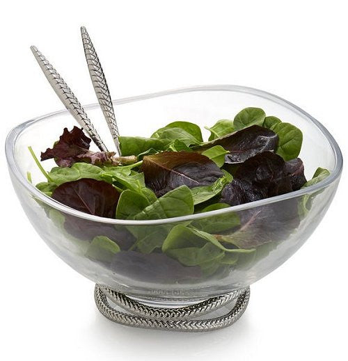 Braid Rope Glass Salad Bowl Set - Nautical Luxuries