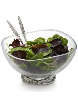 Braid Rope Glass Salad Bowl Set - Nautical Luxuries