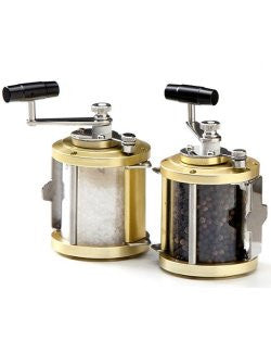 coffee grinder fishing reel Galleyware Ocean Reel Salt and Pepper Mills