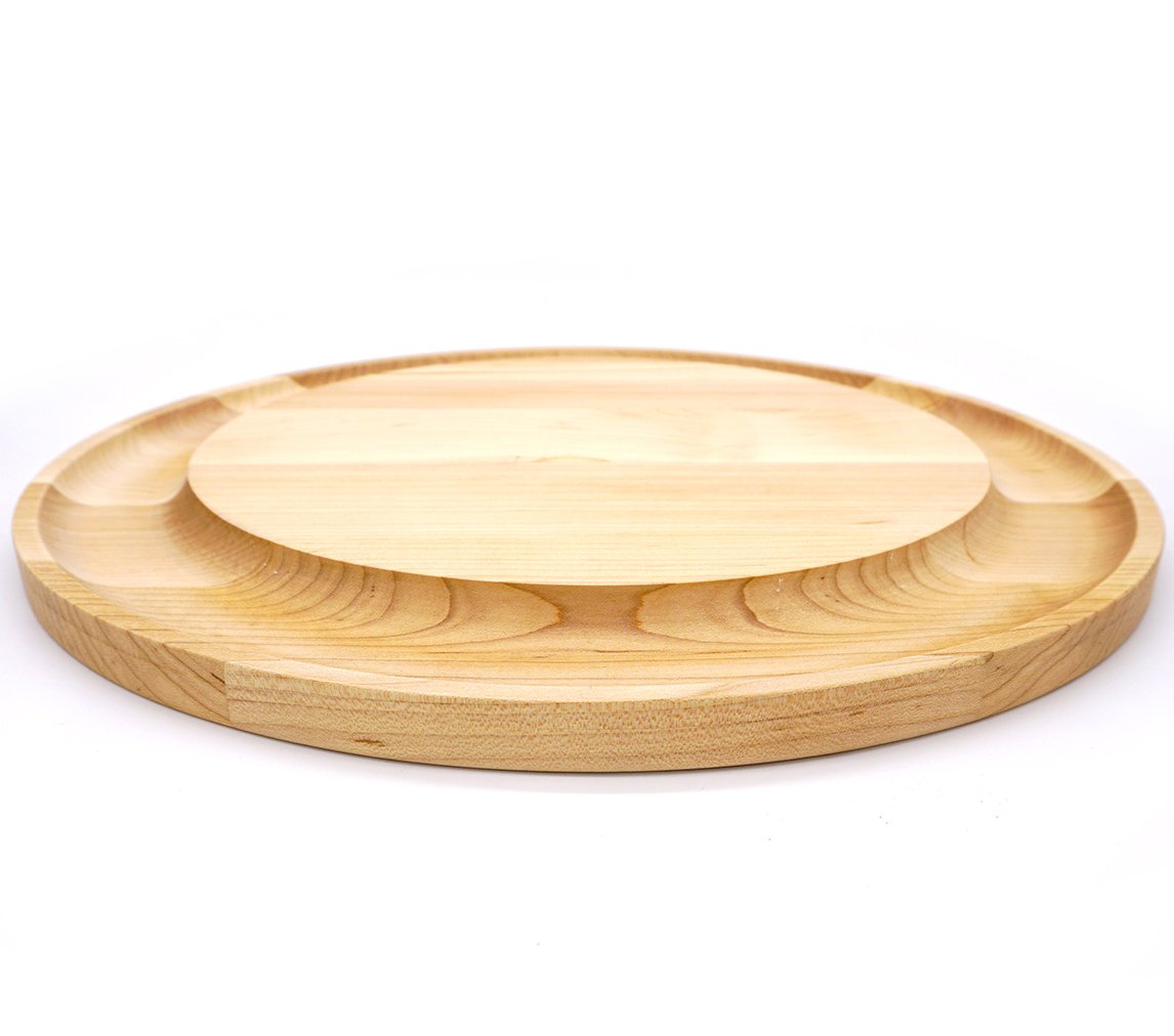 Entertaining In-The-Round Maple Wood Serving Boards - Nautical Luxuries
