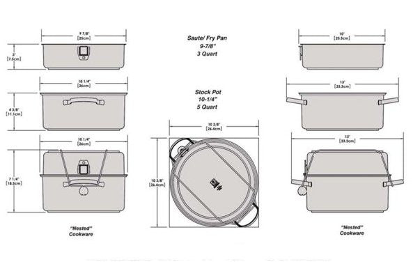 Pro-Style Space-Saver Boat 12-Pc. Cookware Set - Nautical Luxuries