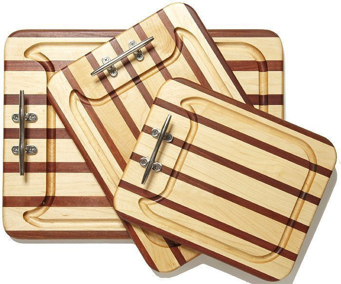 Cleat Handle Mahogany & Maple Serving Boards - Nautical Luxuries