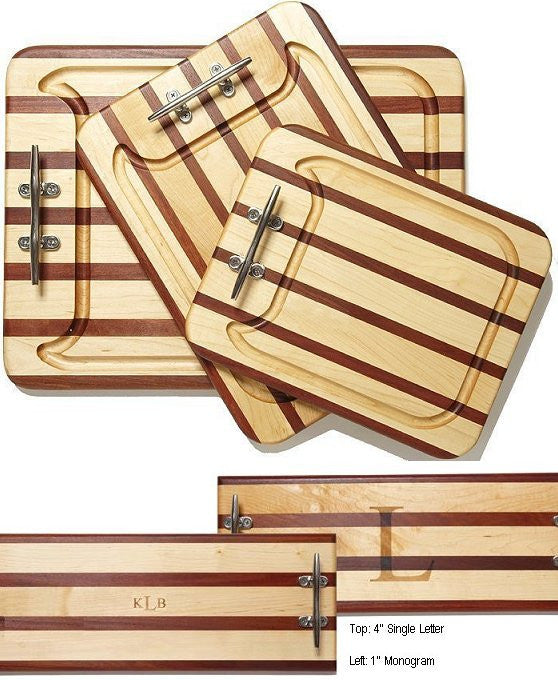 Cleat Handle Mahogany & Maple Serving Boards - Nautical Luxuries