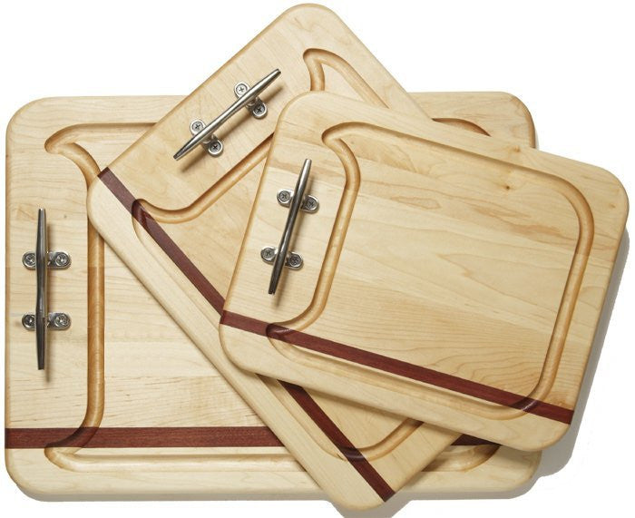 Cleat Handle Mahogany & Maple Serving Boards - Nautical Luxuries