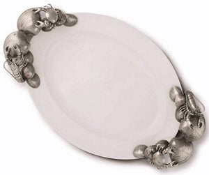 Fisherman's Bounty Porcelain Oval Serving Platter - Nautical Luxuries