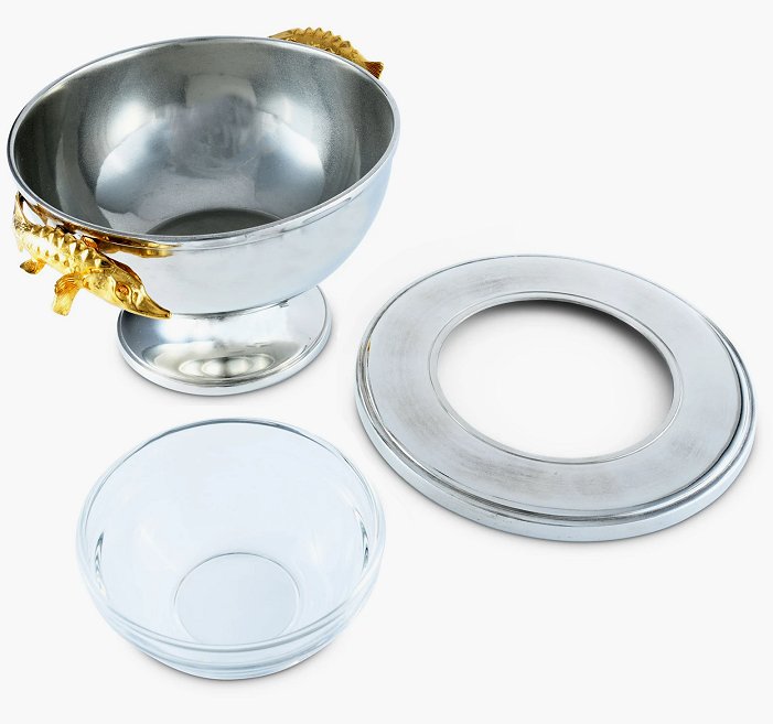Golden Sturgeon Caviar Server - Nautical Luxuries